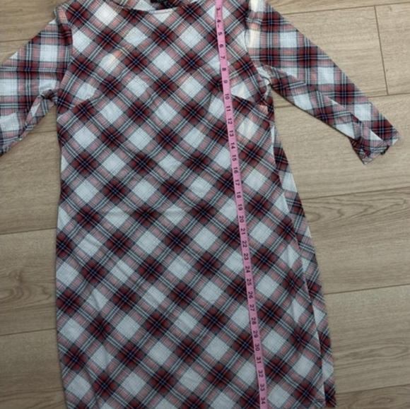 Plaid Stretch Check Bodycon Knee Length Dress - Picture 6 of 6